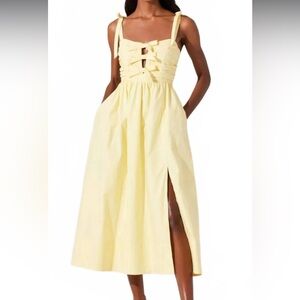 Elegant Yellow Midi Skirt